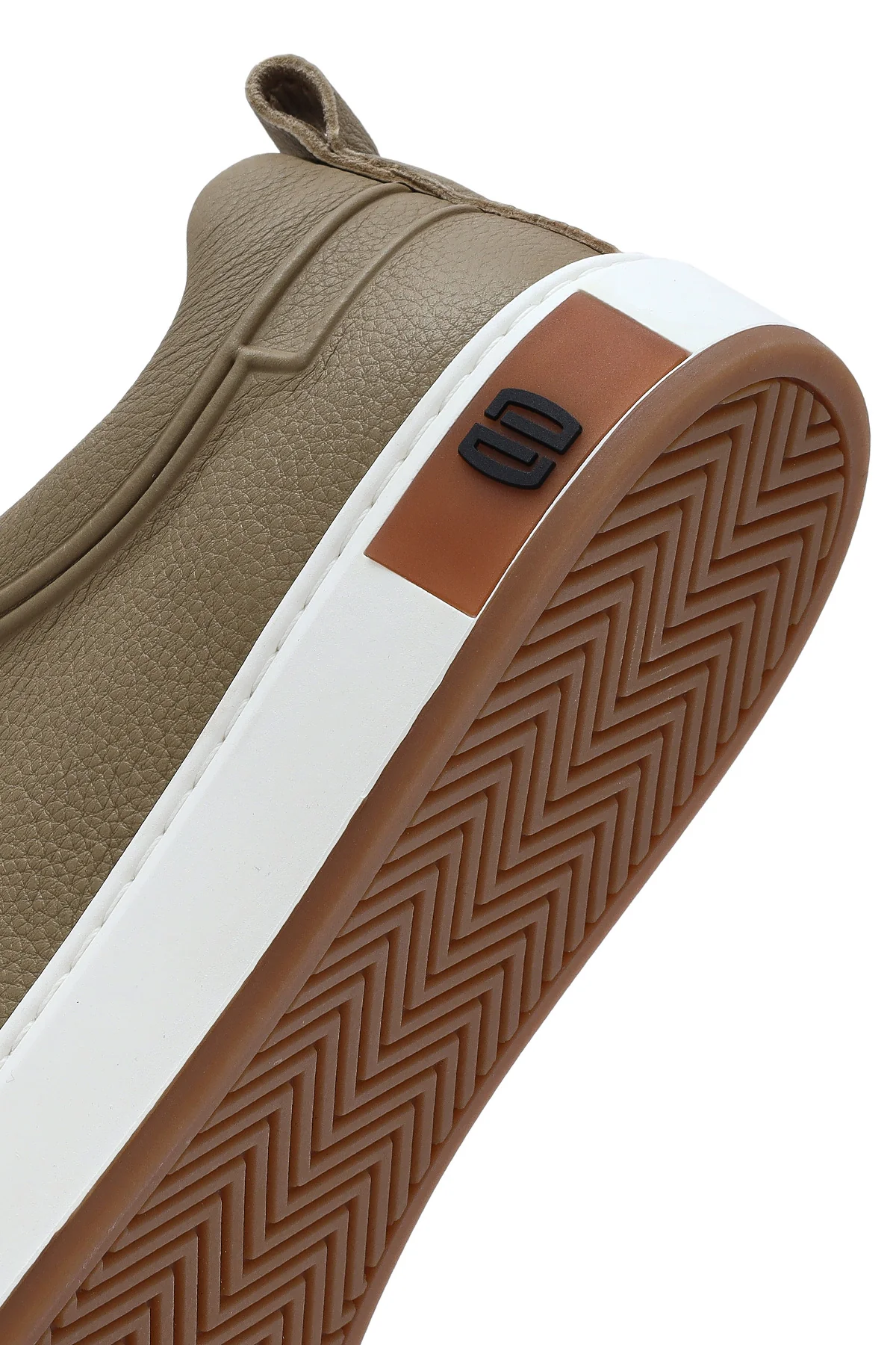 Erkek Bej Deri Sneaker - Image 8
