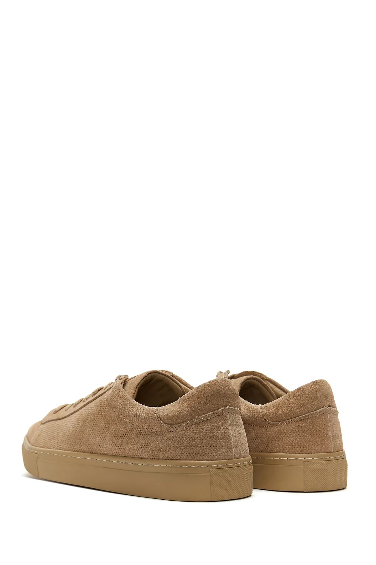 Erkek Bej Deri Süet Sneaker - Image 5