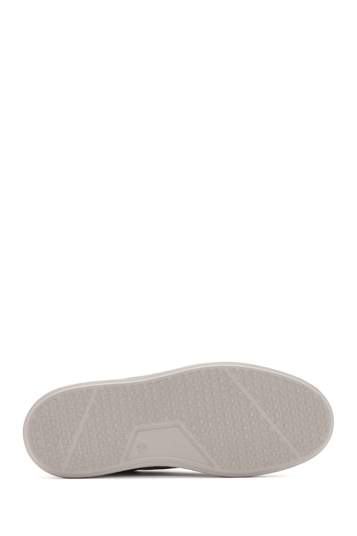 Erkek Bej Kalın Tabanlı Bağcıklı Süet Deri Sneaker - Image 4