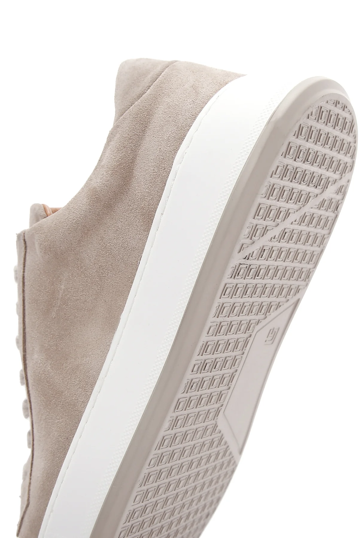 Erkek Bej Kalın Tabanlı Bağcıklı Süet Deri Sneaker - Image 8