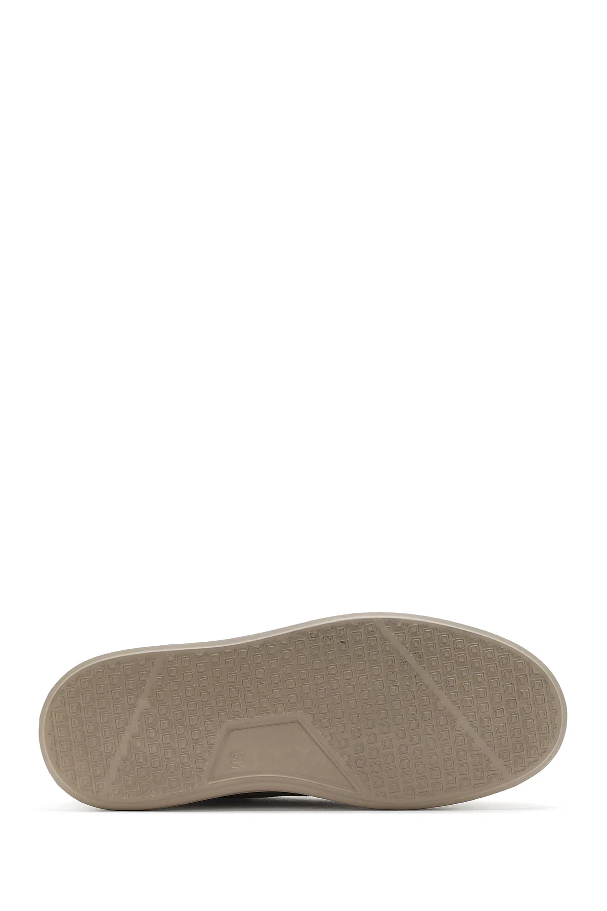 Erkek Bej Kalın Tabanlı Bağcıklı Süet Deri Sneaker - Image 4
