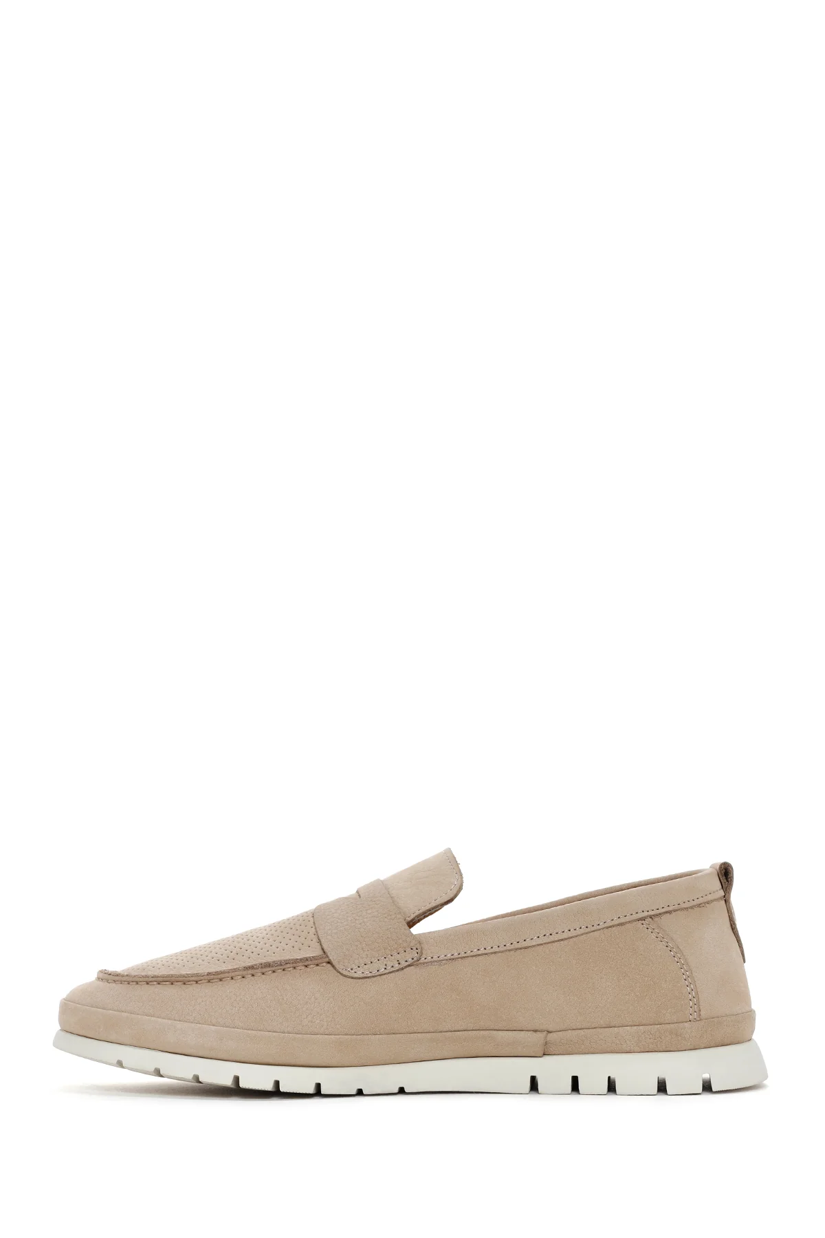 Erkek Bej Nubuk Deri Casual Loafer - Image 2