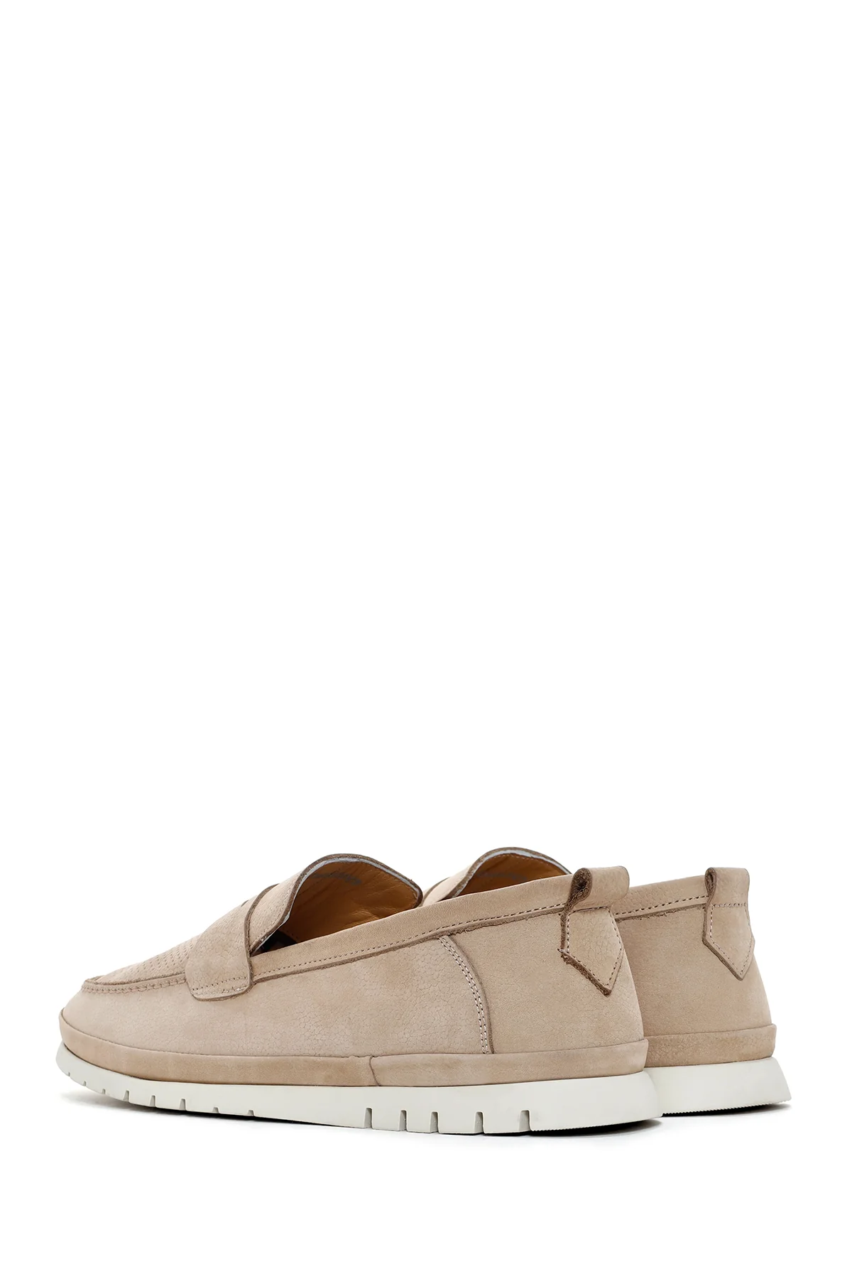 Erkek Bej Nubuk Deri Casual Loafer - Image 5
