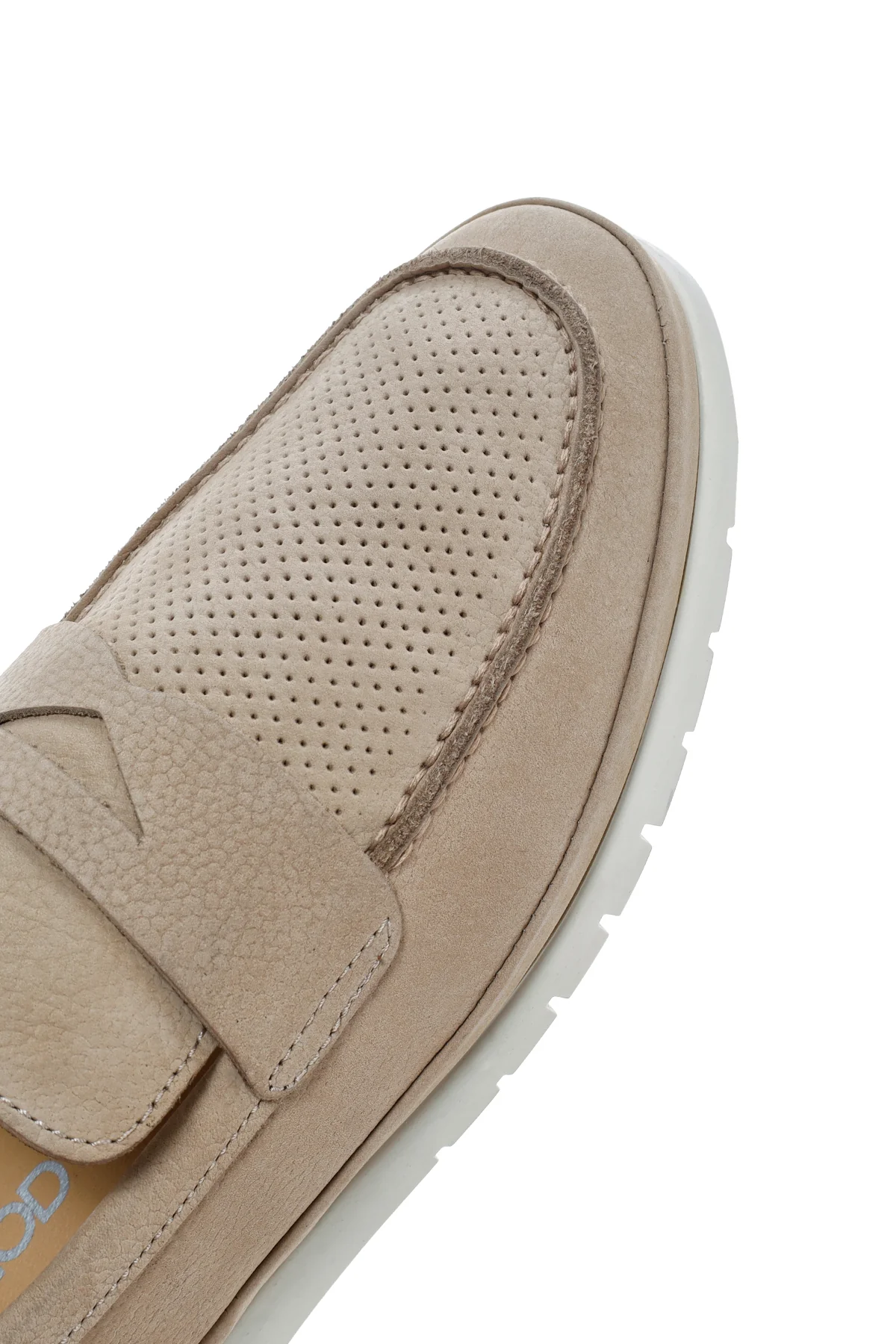 Erkek Bej Nubuk Deri Casual Loafer - Image 9