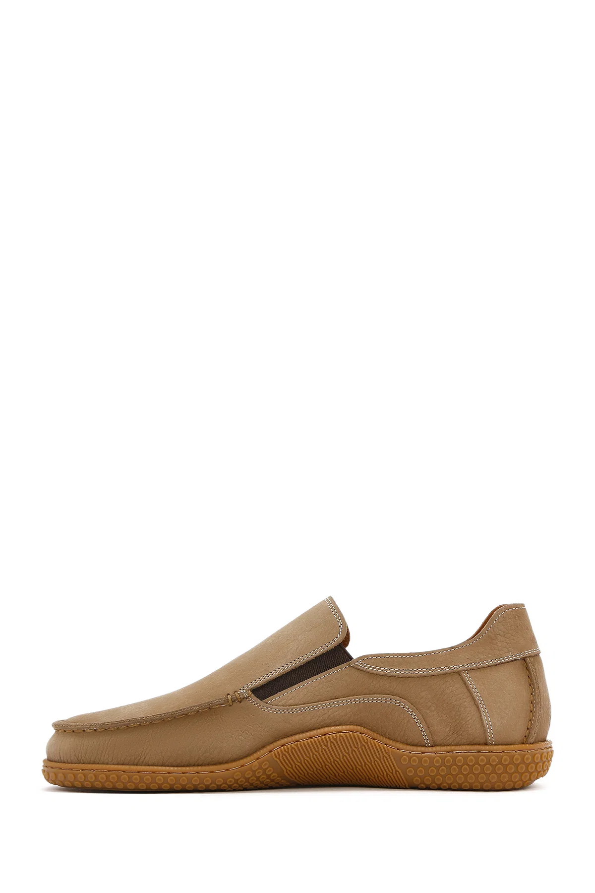 Erkek Bej Nubuk Deri Casual Loafer - Image 2