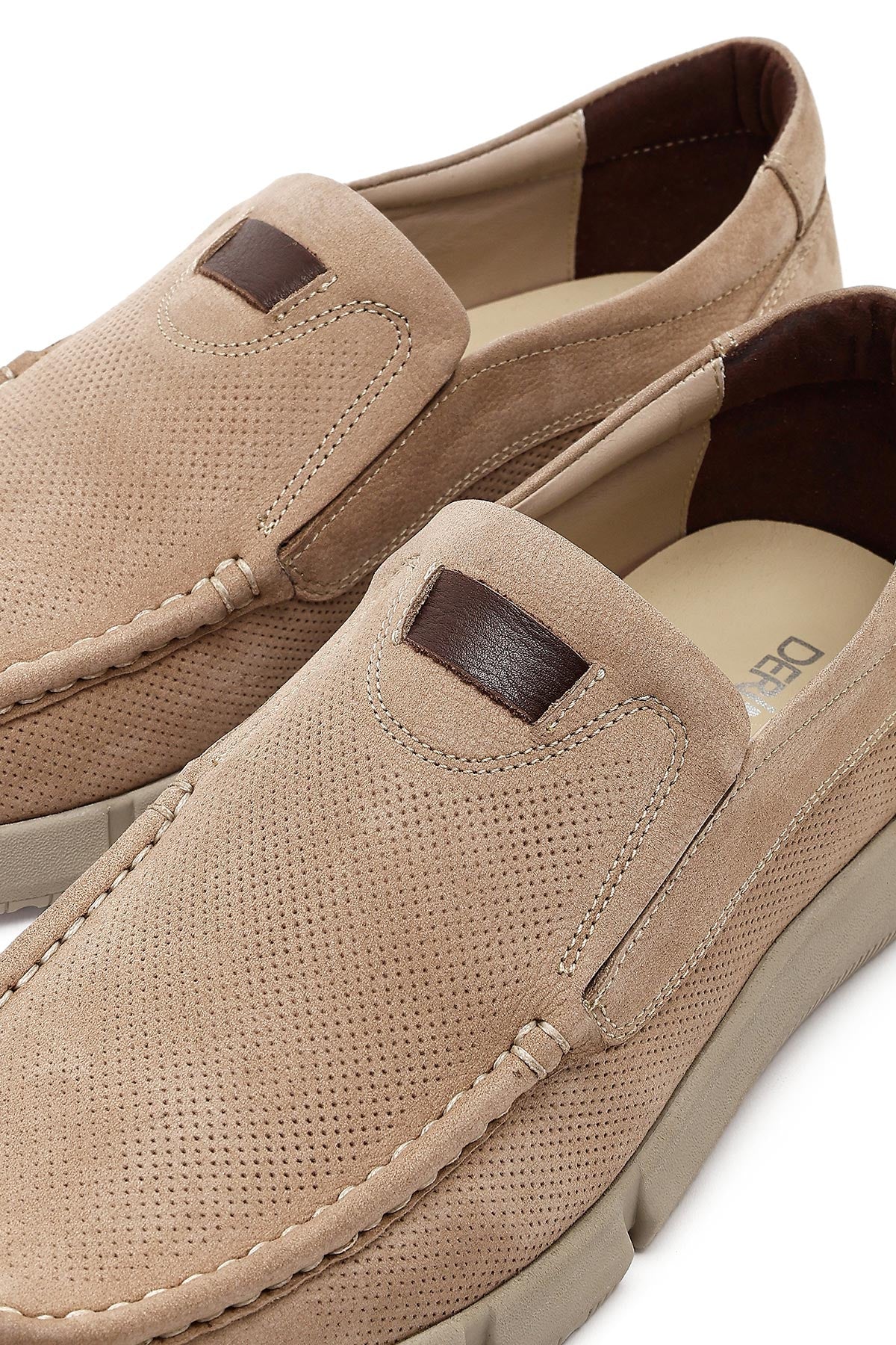 Erkek Bej Nubuk Deri Casual Loafer - Image 10