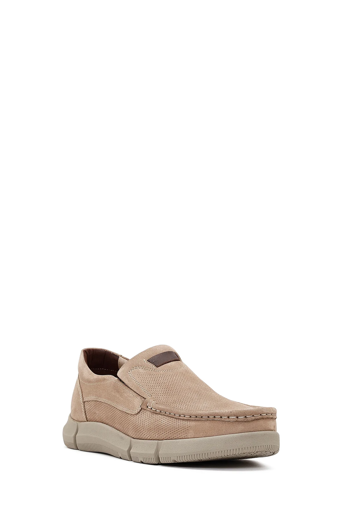 Erkek Bej Nubuk Deri Casual Loafer - Image 7