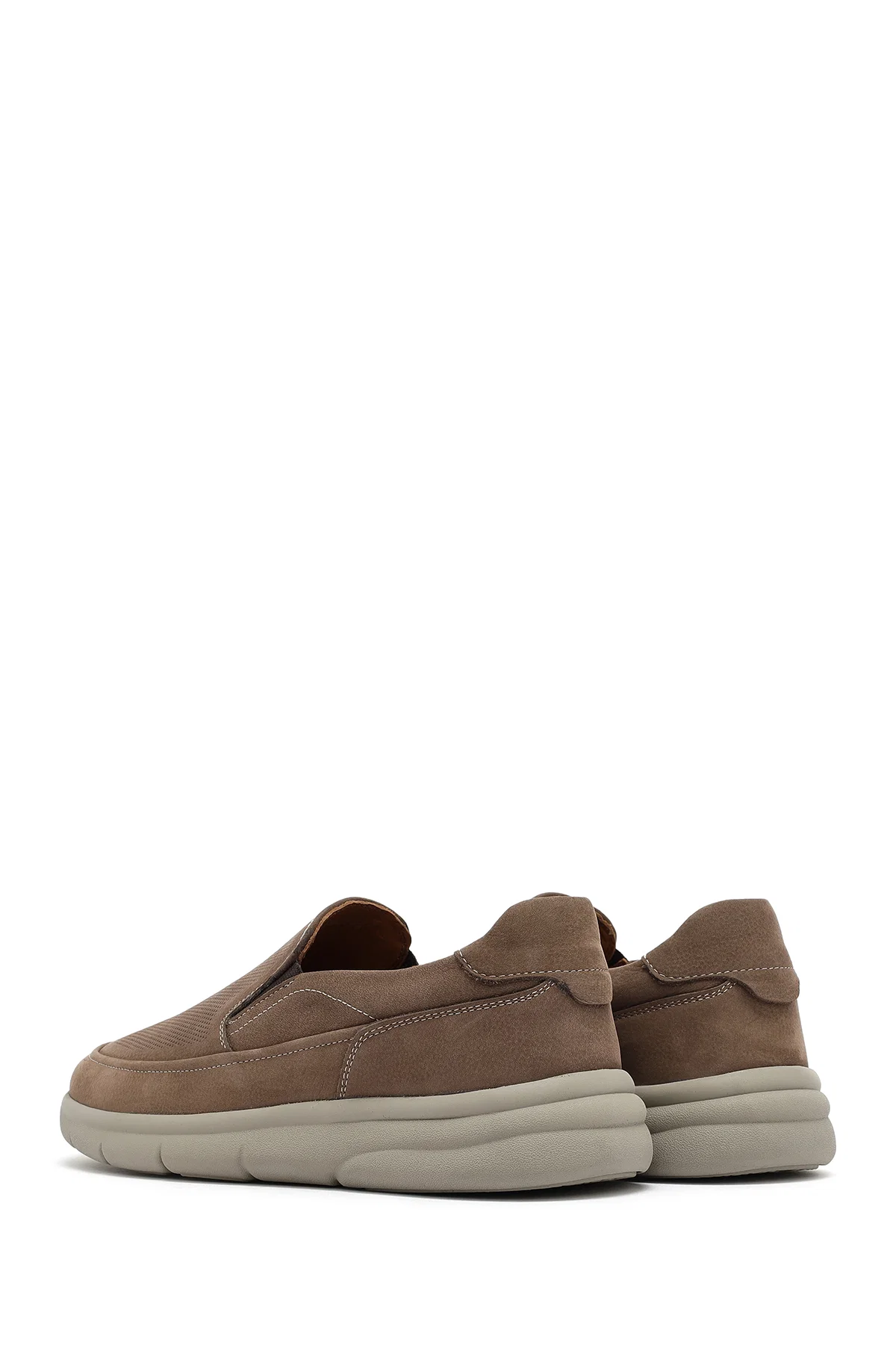 Erkek Bej Nubuk Deri Comfort Loafer - Image 5