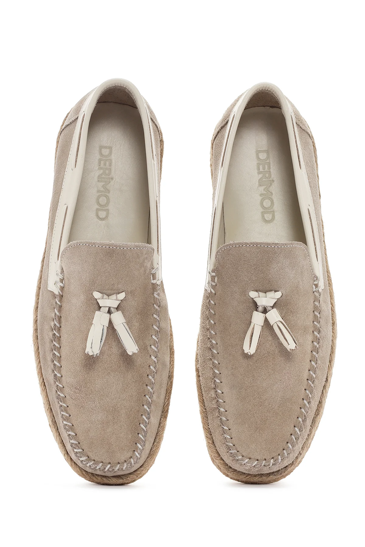 Erkek Bej Süet Deri Casual Loafer - Image 7