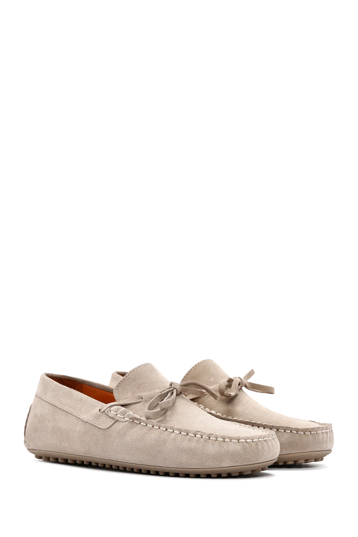 Erkek Bej Süet Deri Casual Loafer - Image 3