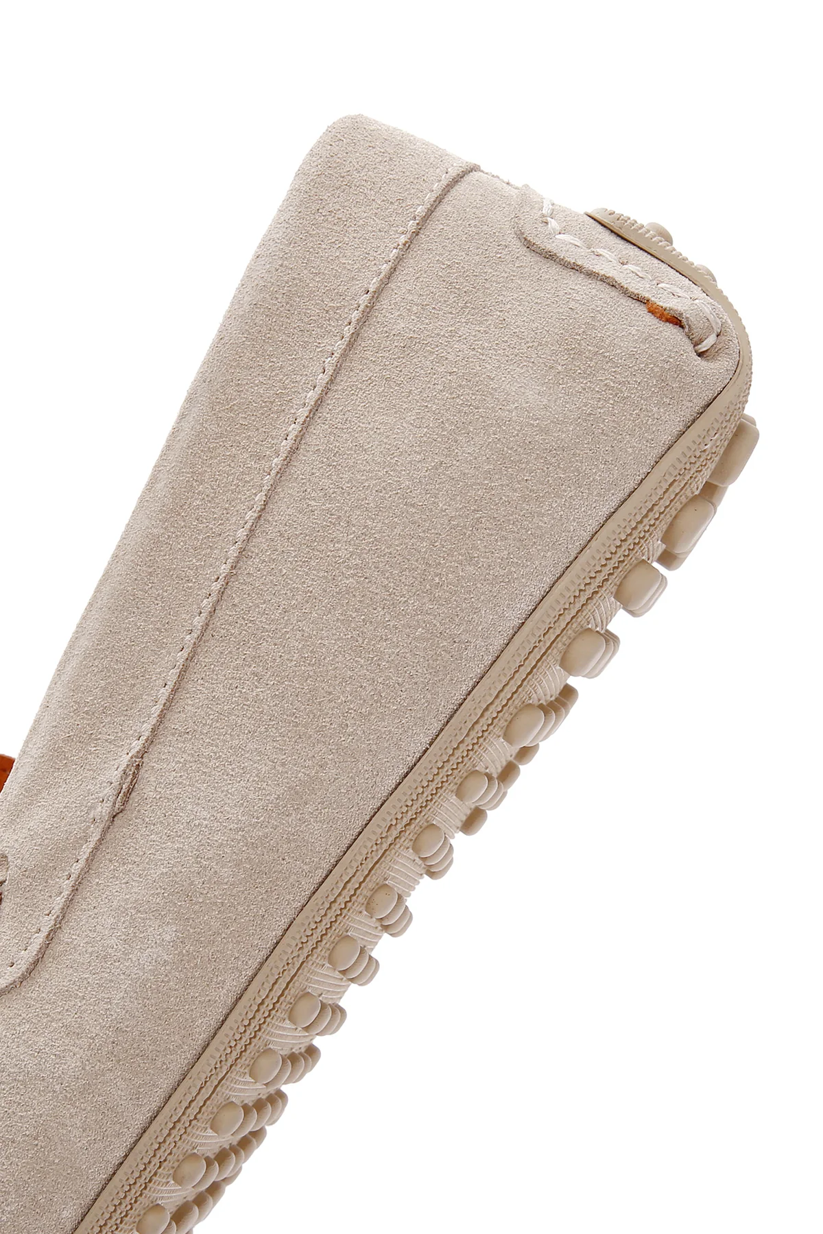 Erkek Bej Süet Deri Casual Loafer - Image 8