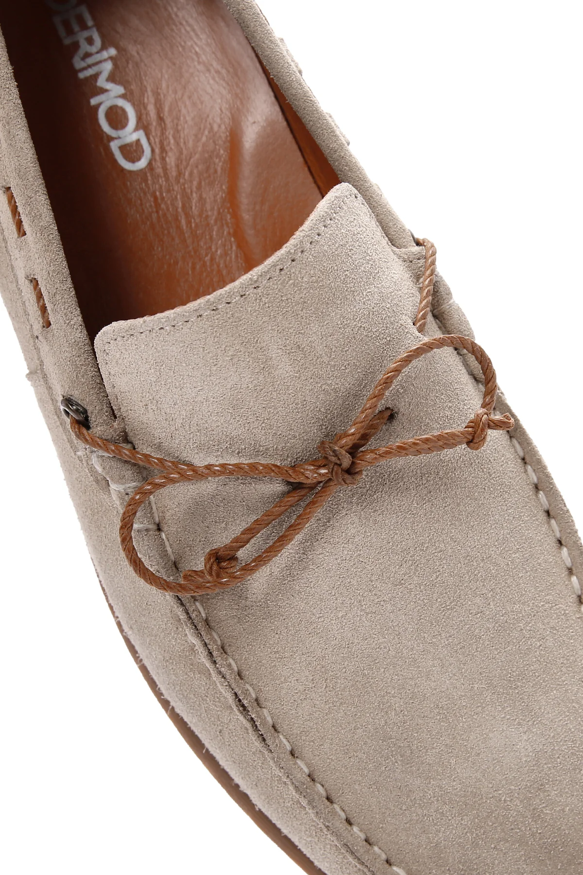 Erkek Bej Süet Deri Casual Loafer - Image 11