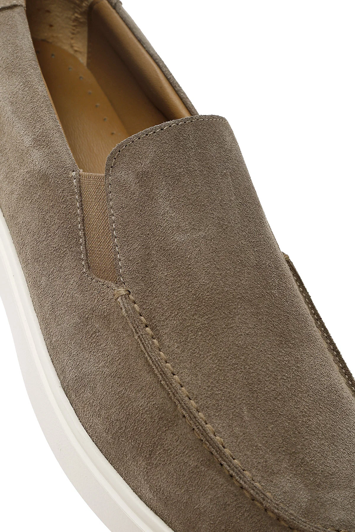 Erkek Bej Süet Deri Casual Loafer - Image 10