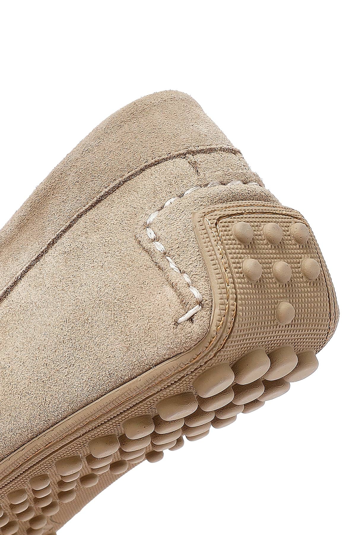 Erkek Bej Süet Deri Casual Loafer - Image 9