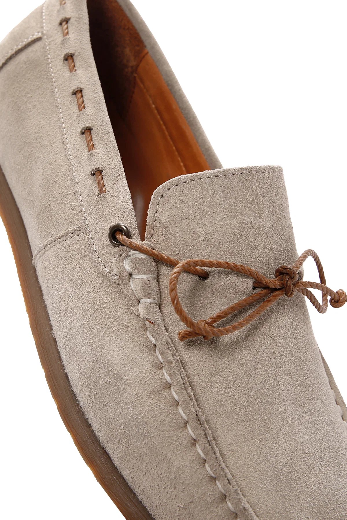 Erkek Bej Süet Deri Casual Loafer - Image 12