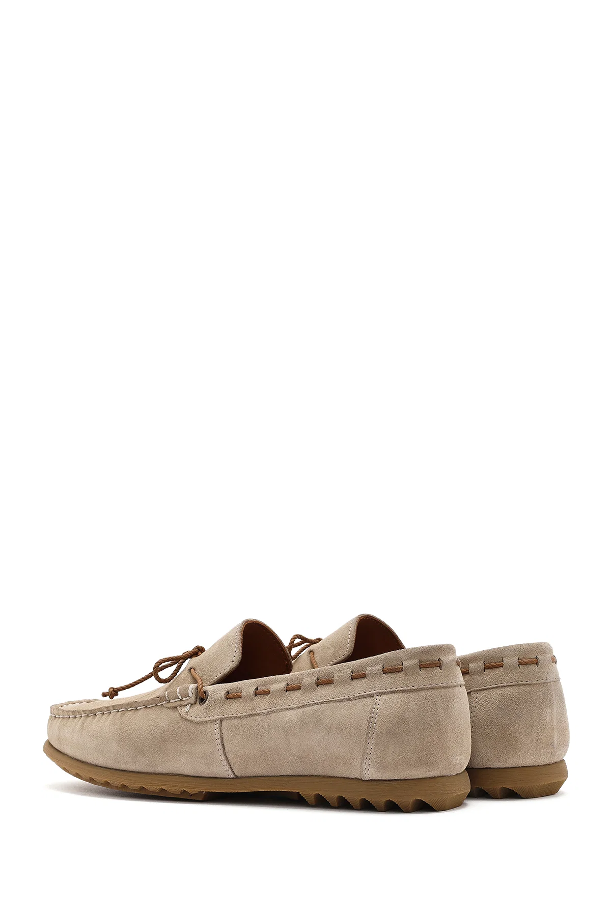 Erkek Bej Süet Deri Casual Loafer - Image 5
