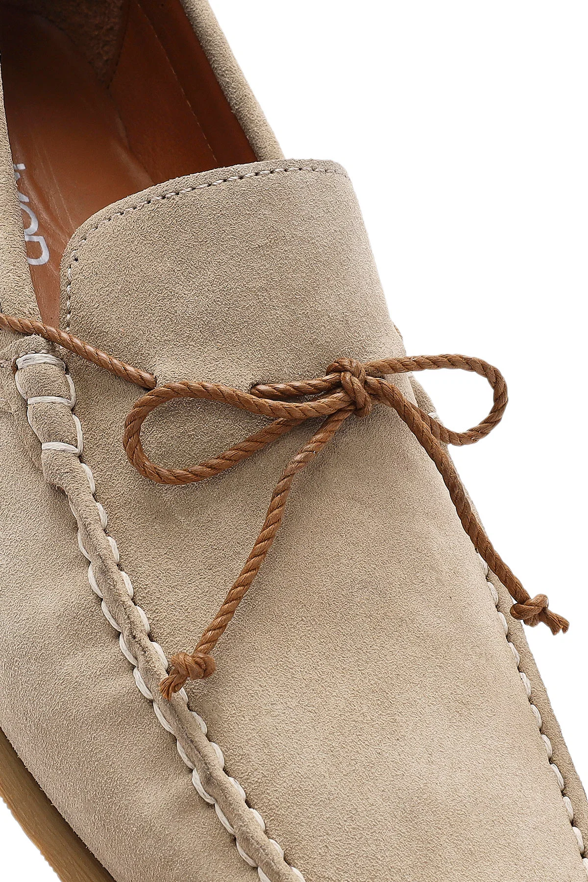 Erkek Bej Süet Deri Casual Loafer - Image 9