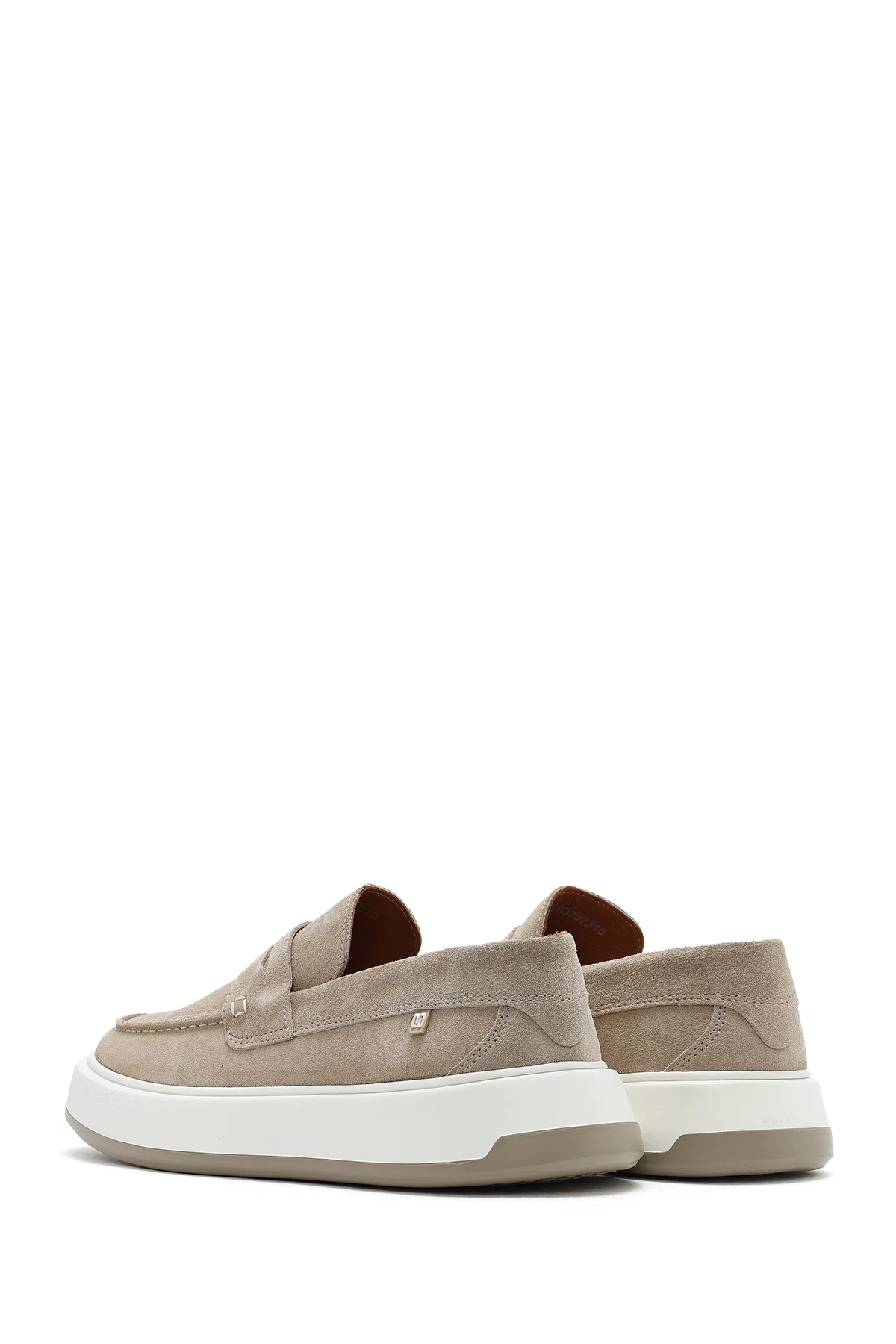 Erkek Bej Süet Deri Casual Loafer - Image 5