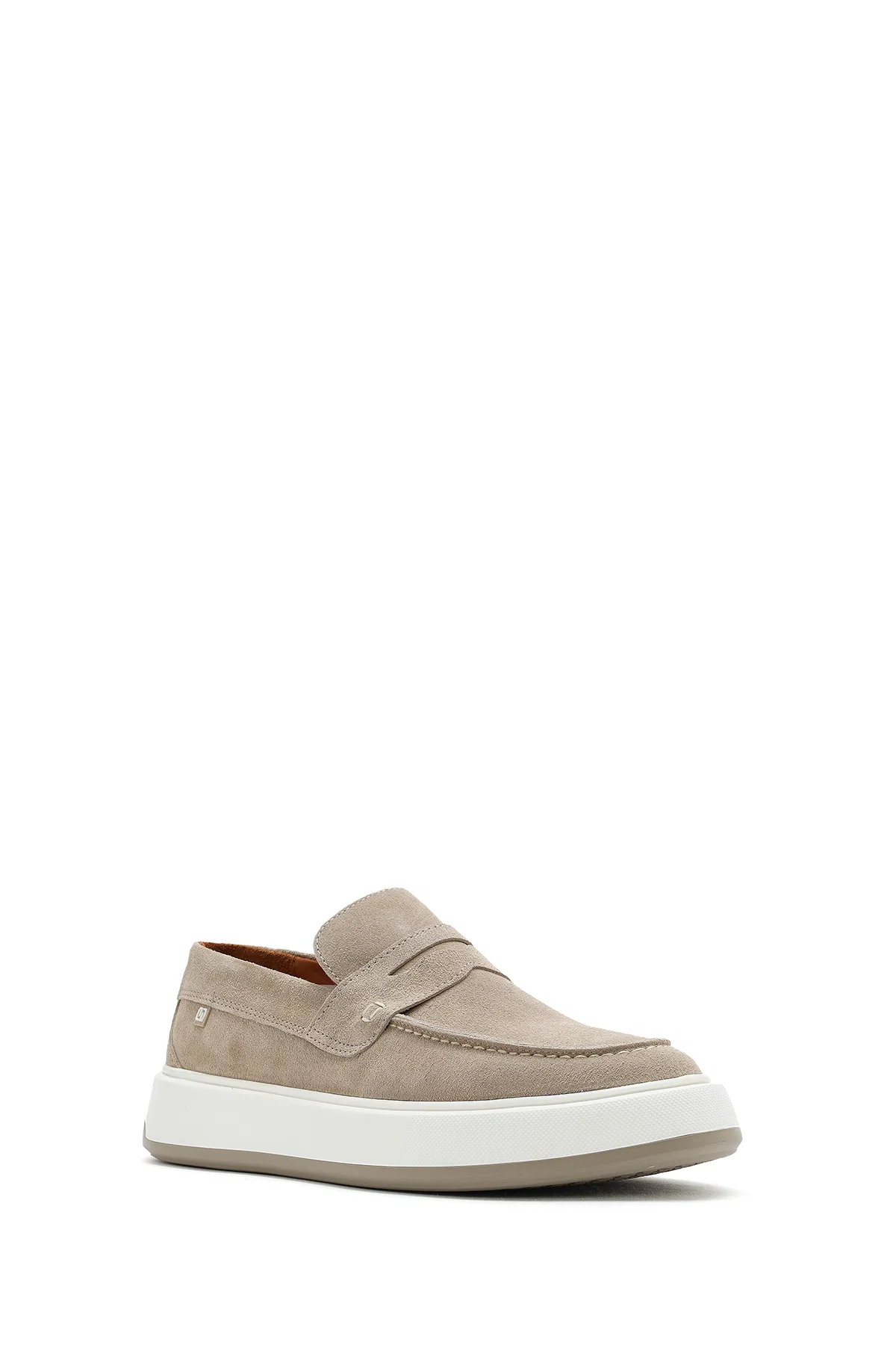 Erkek Bej Süet Deri Casual Loafer - Image 6