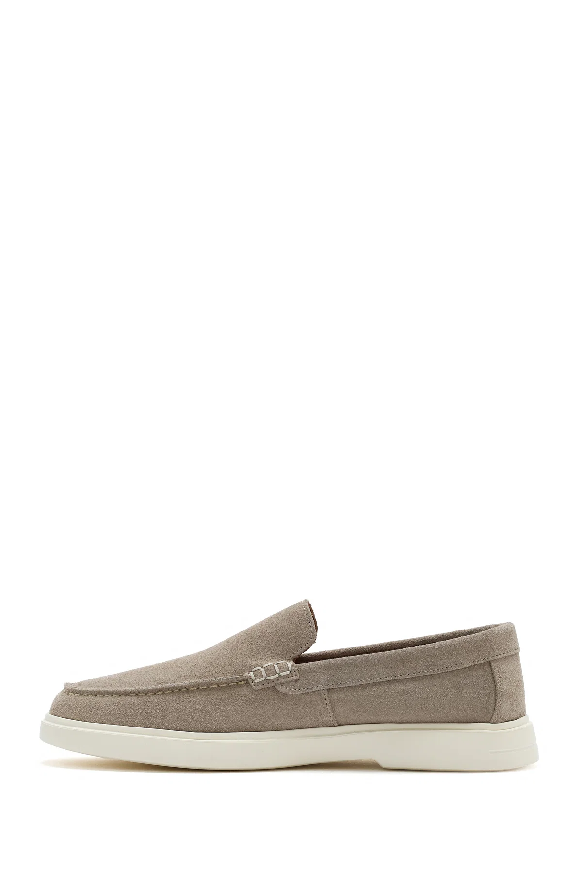 Erkek Bej Süet Deri Casual Loafer - Image 2