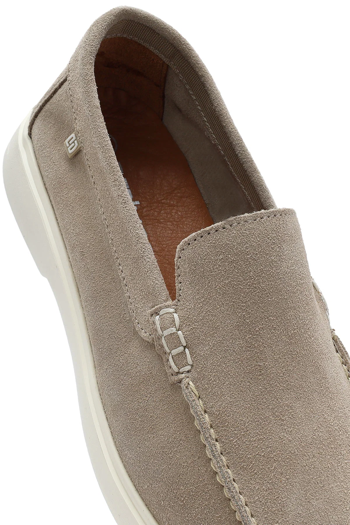 Erkek Bej Süet Deri Casual Loafer - Image 9