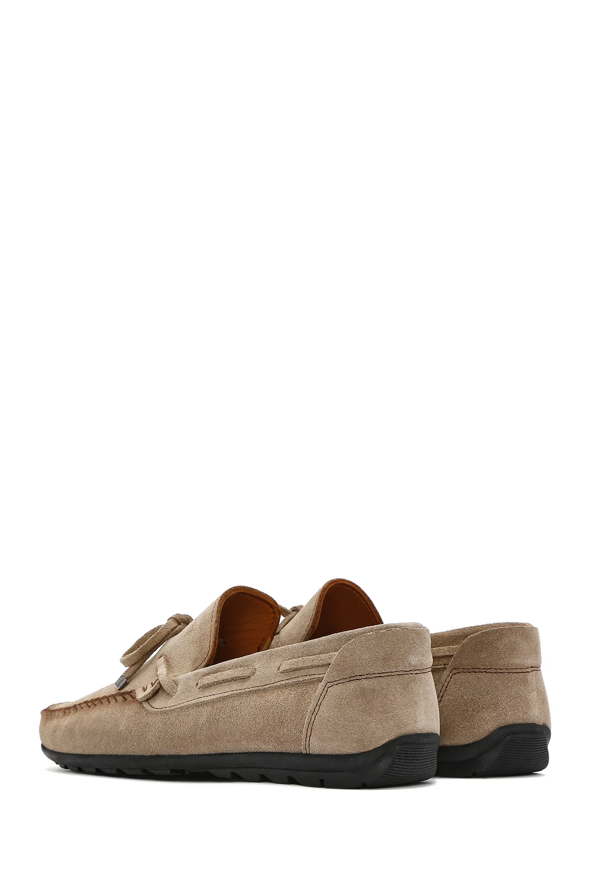 Erkek Bej Süet Deri Casual Loafer - Image 5