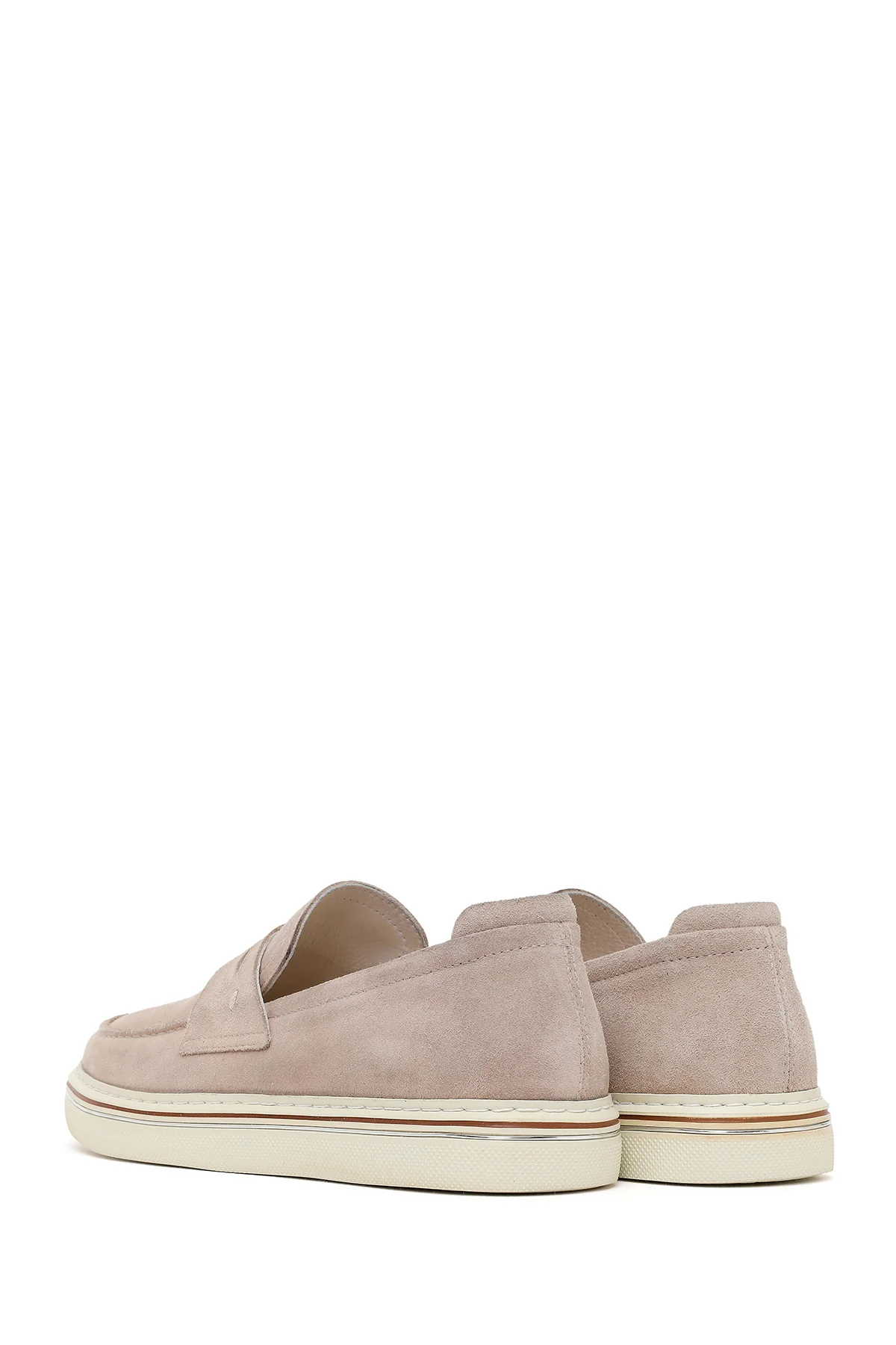 Erkek Bej Süet Deri Casual Loafer - Image 6
