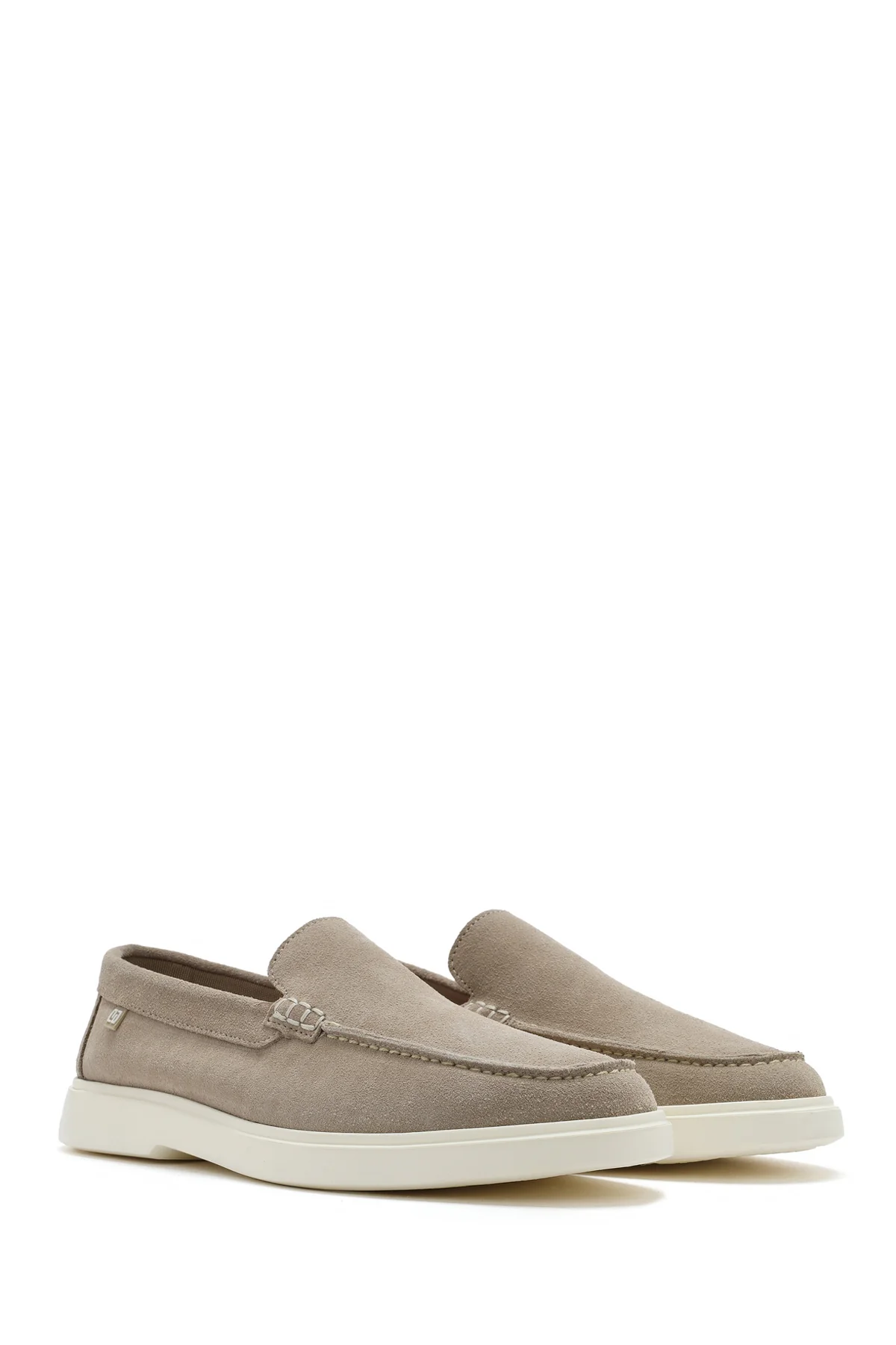 Erkek Bej Süet Deri Casual Loafer - Image 2