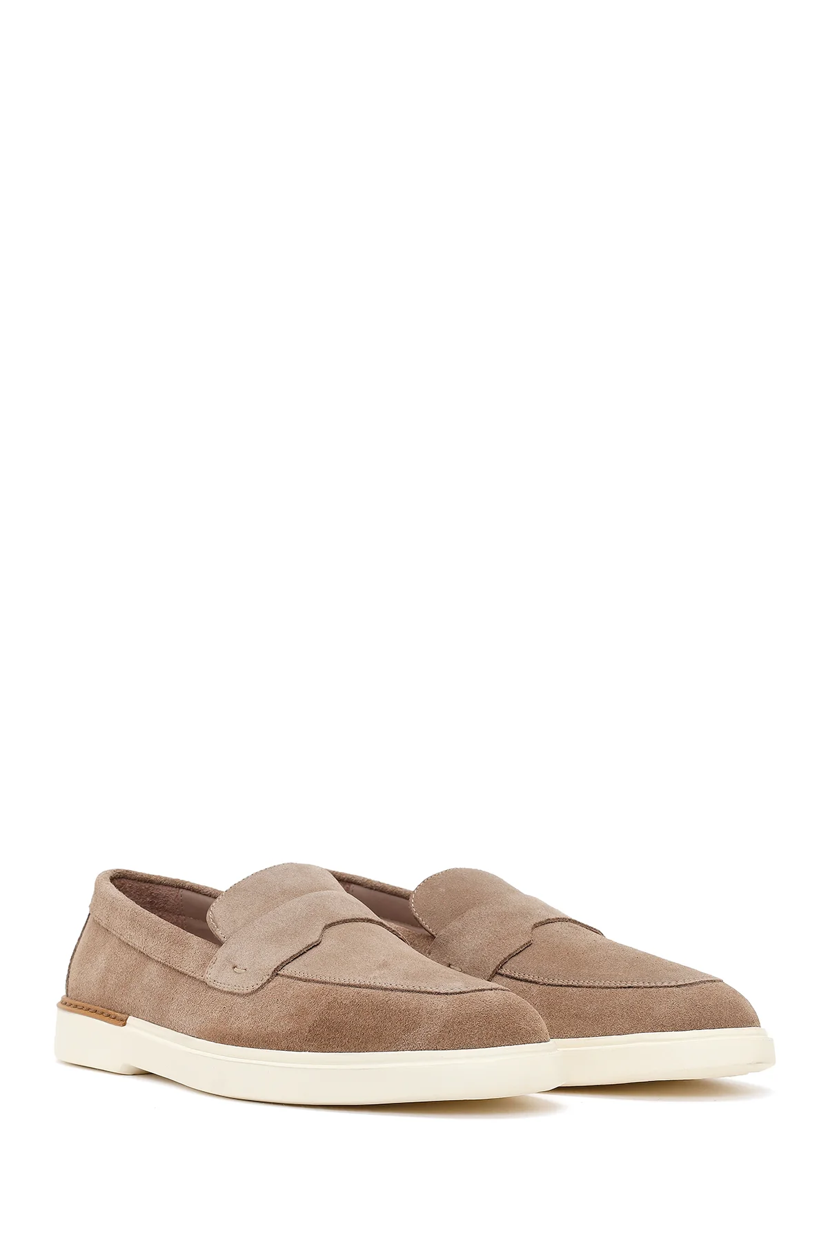 Erkek Bej Süet Deri Casual Loafer - Image 2