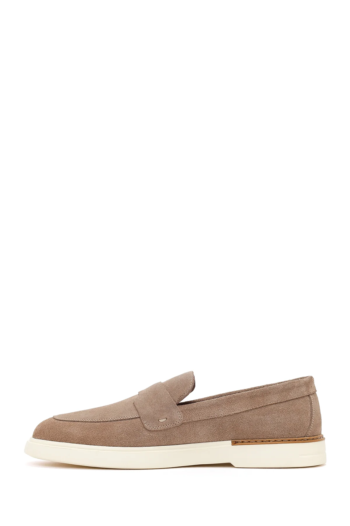 Erkek Bej Süet Deri Casual Loafer - Image 3