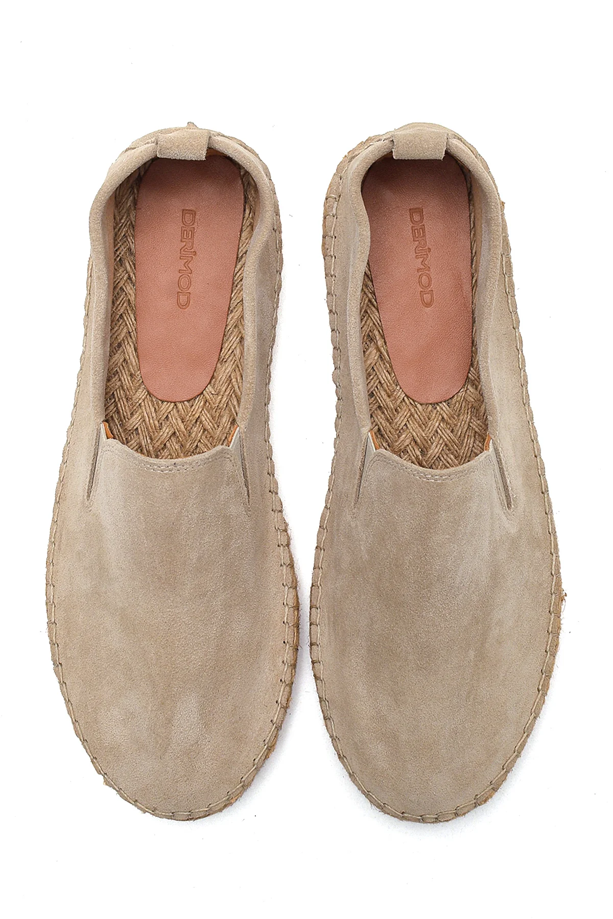 Erkek Bej Süet Deri Espadril - Image 7