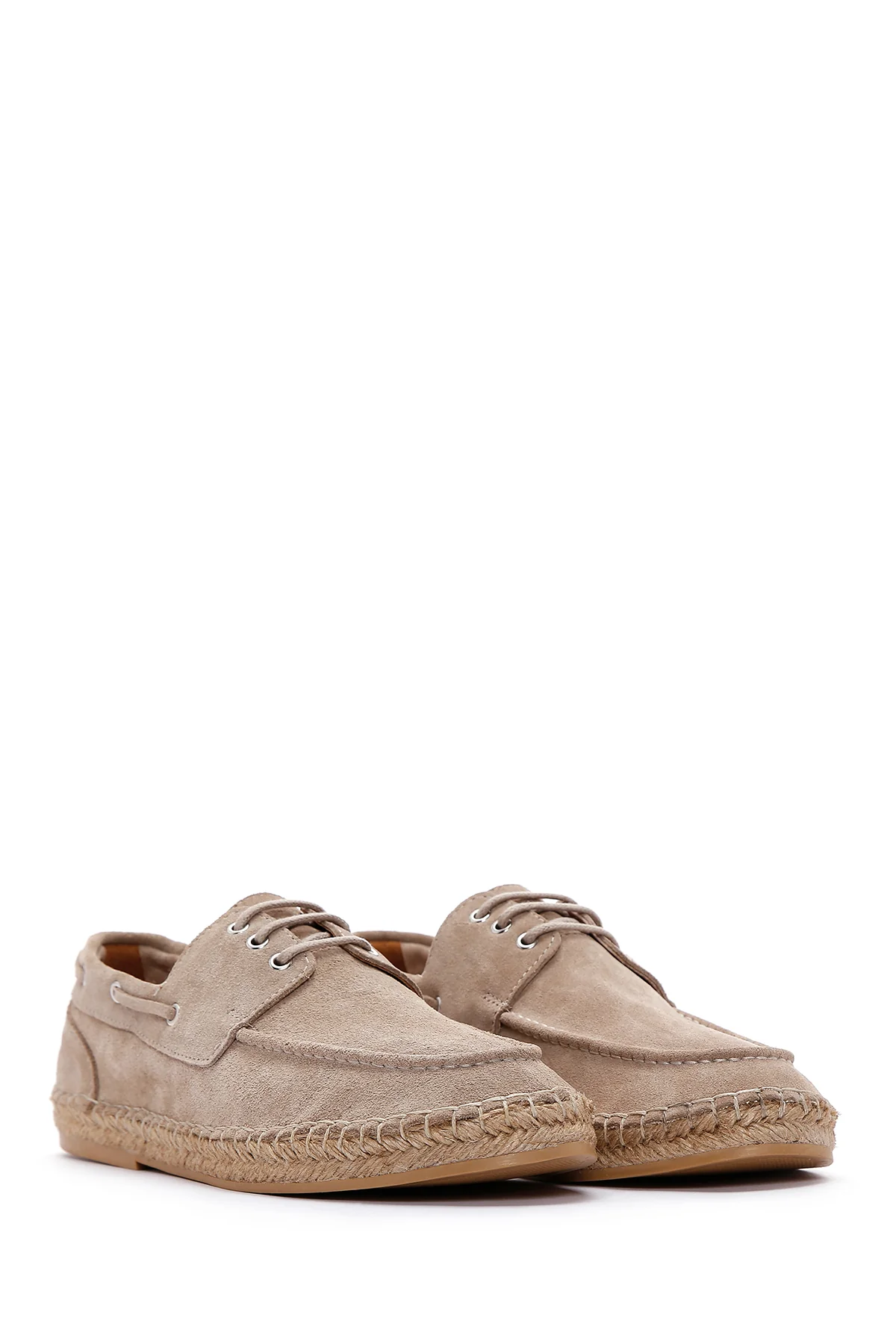 Erkek Bej Süet Deri Espadril - Image 3