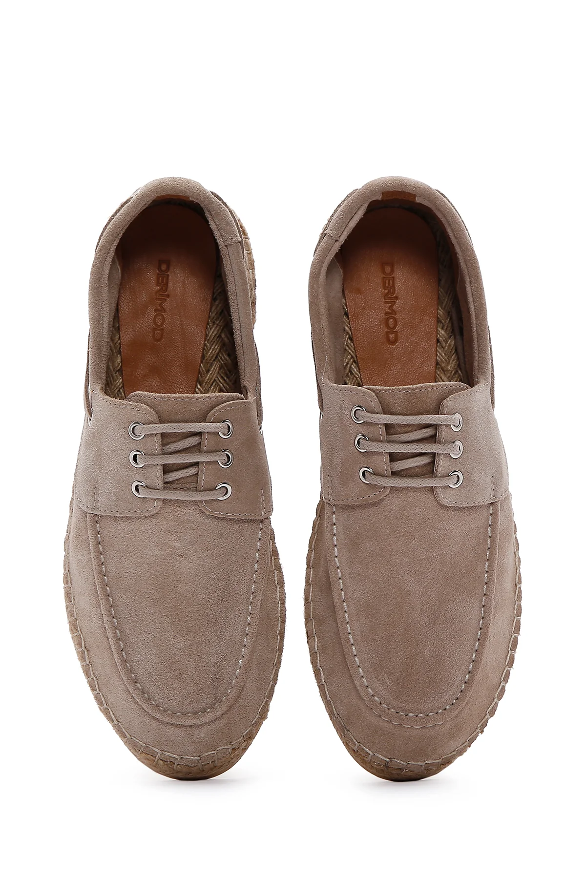 Erkek Bej Süet Deri Espadril - Image 6