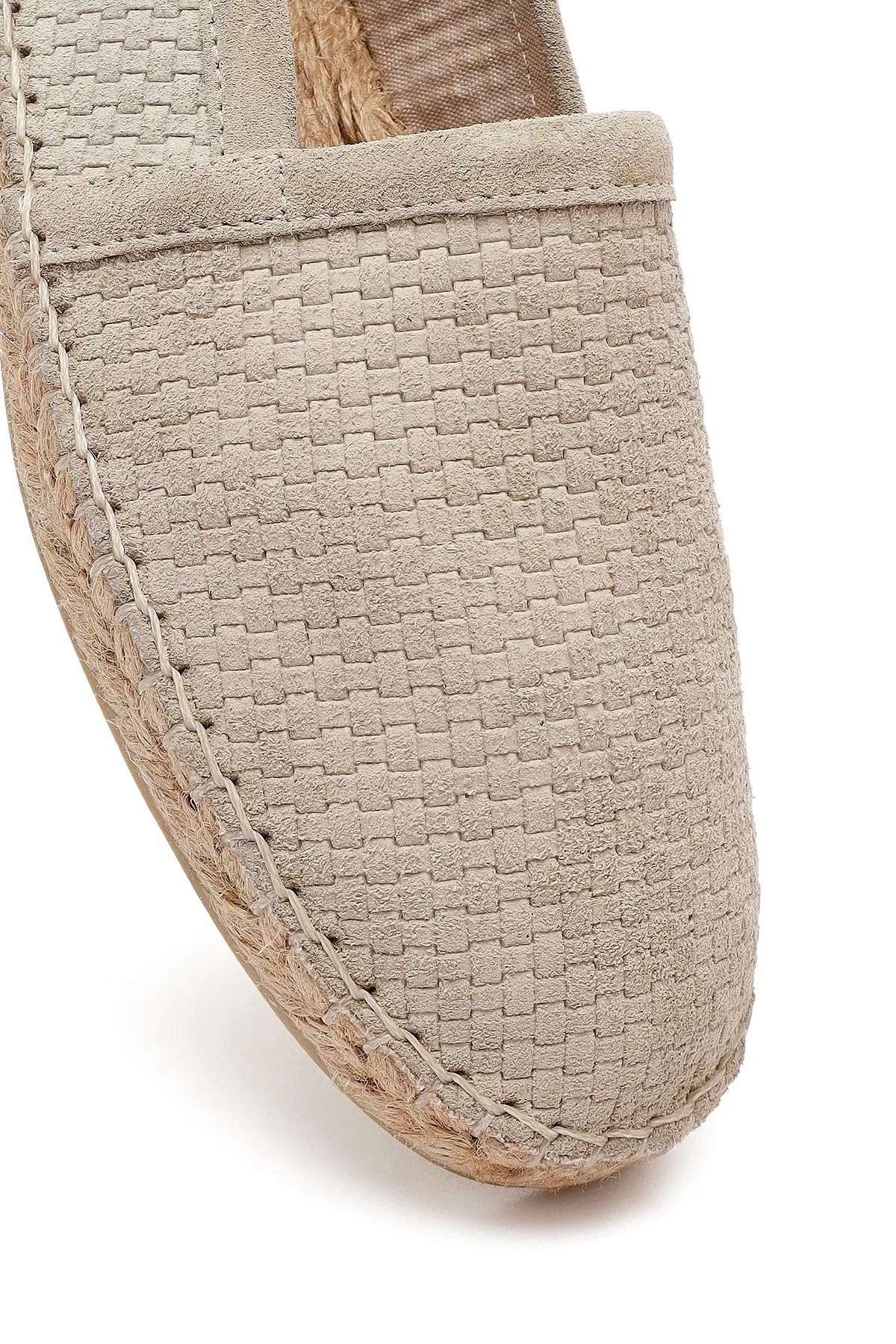 Erkek Bej Süet Deri Espadril - Image 10
