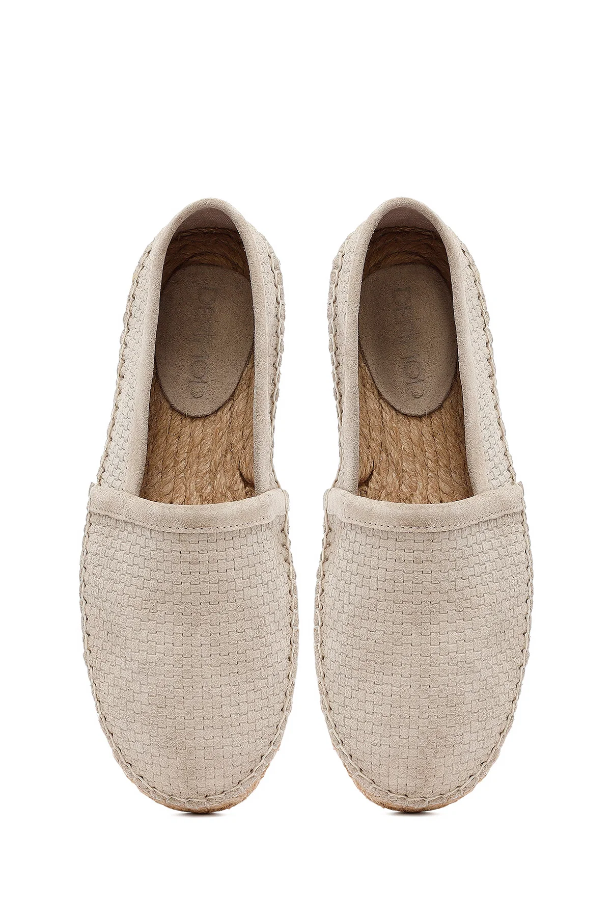 Erkek Bej Süet Deri Espadril - Image 7