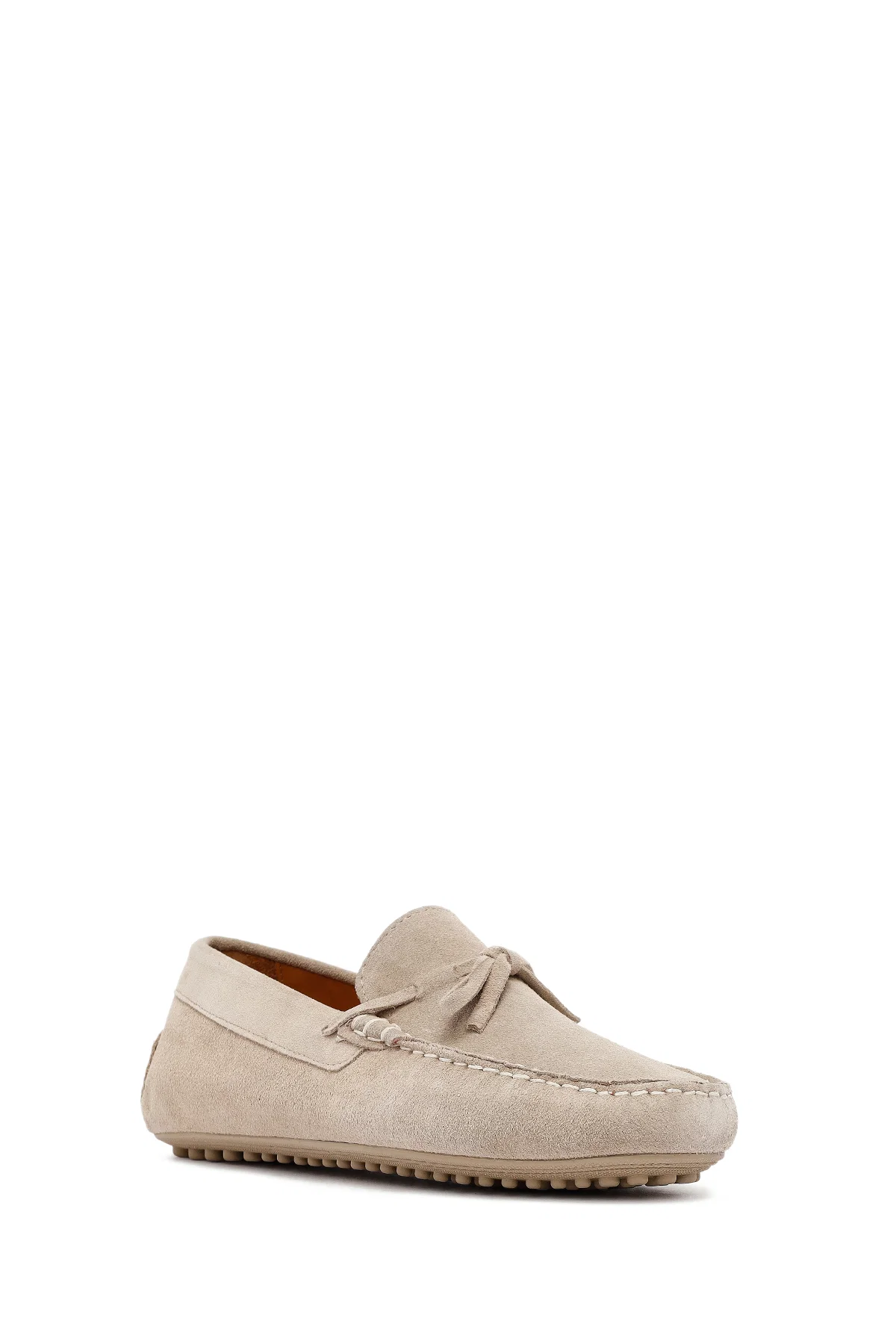 Erkek Bej Süet Deri Loafer - Image 6