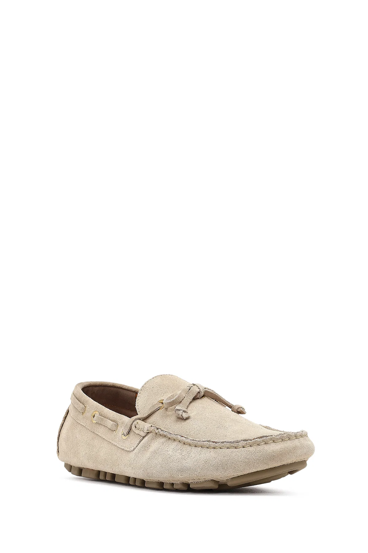 Erkek Bej Süet Deri Loafer - Image 6
