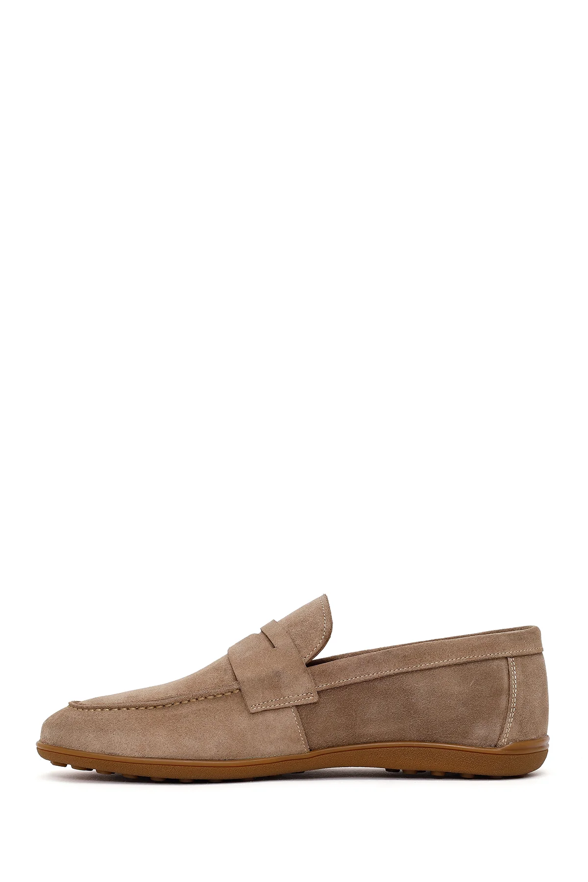 Erkek Bej Süet Deri Loafer - Image 3