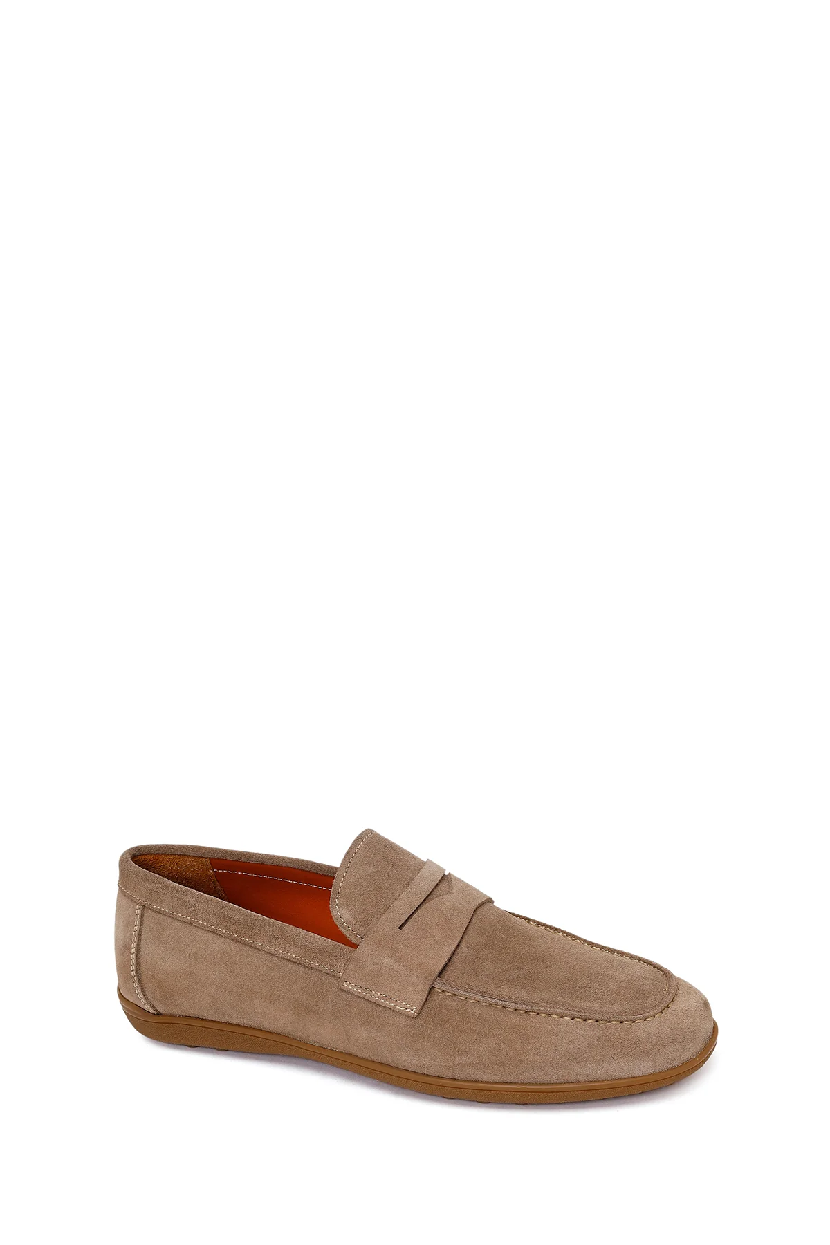 Erkek Bej Süet Deri Loafer - Image 7