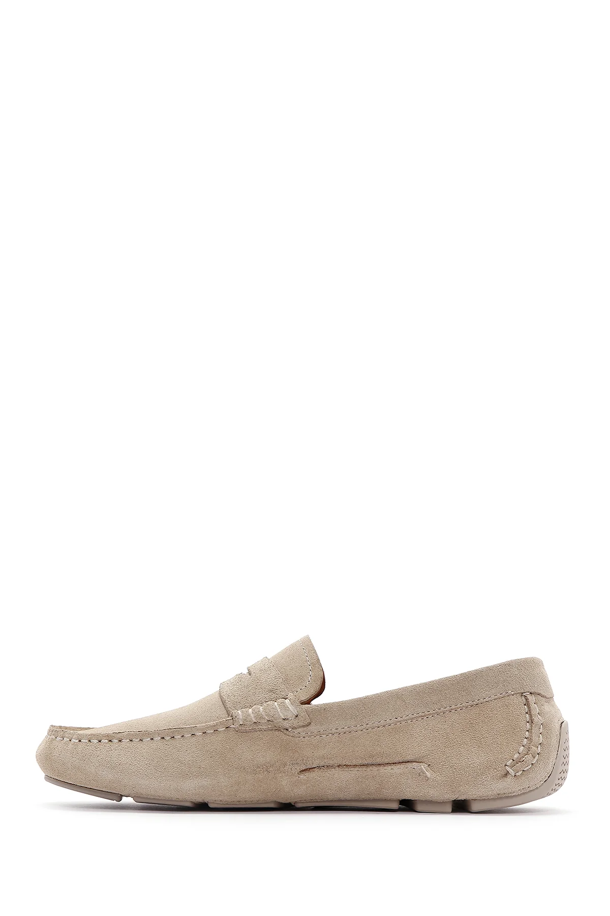 Erkek Bej Süet Deri Loafer - Image 3