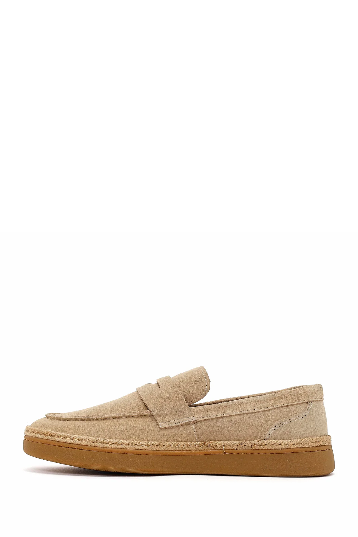 Erkek Bej Süet Deri Loafer - Image 3