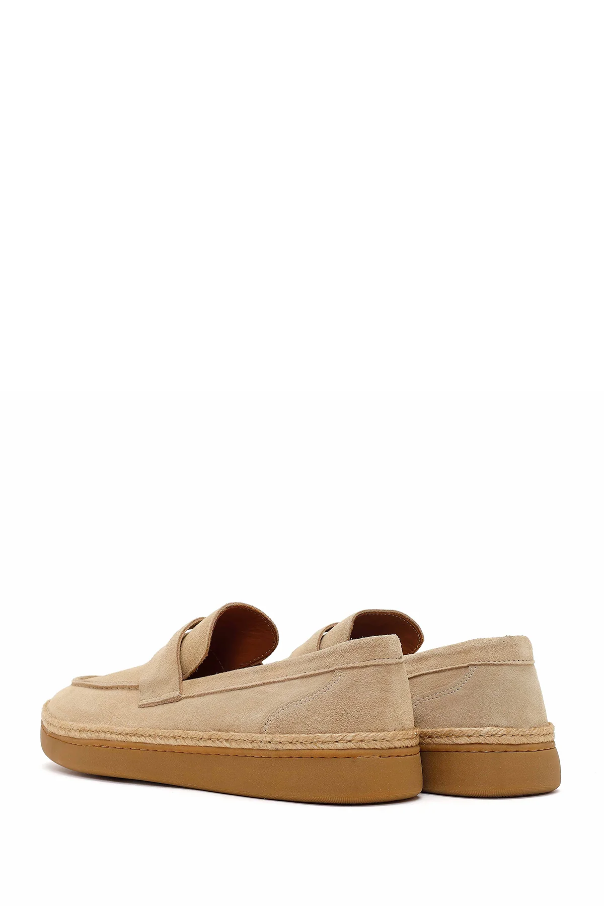 Erkek Bej Süet Deri Loafer - Image 6