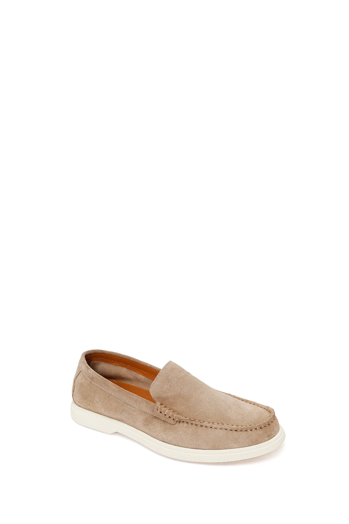 Erkek Bej Süet Deri Loafer - Image 7