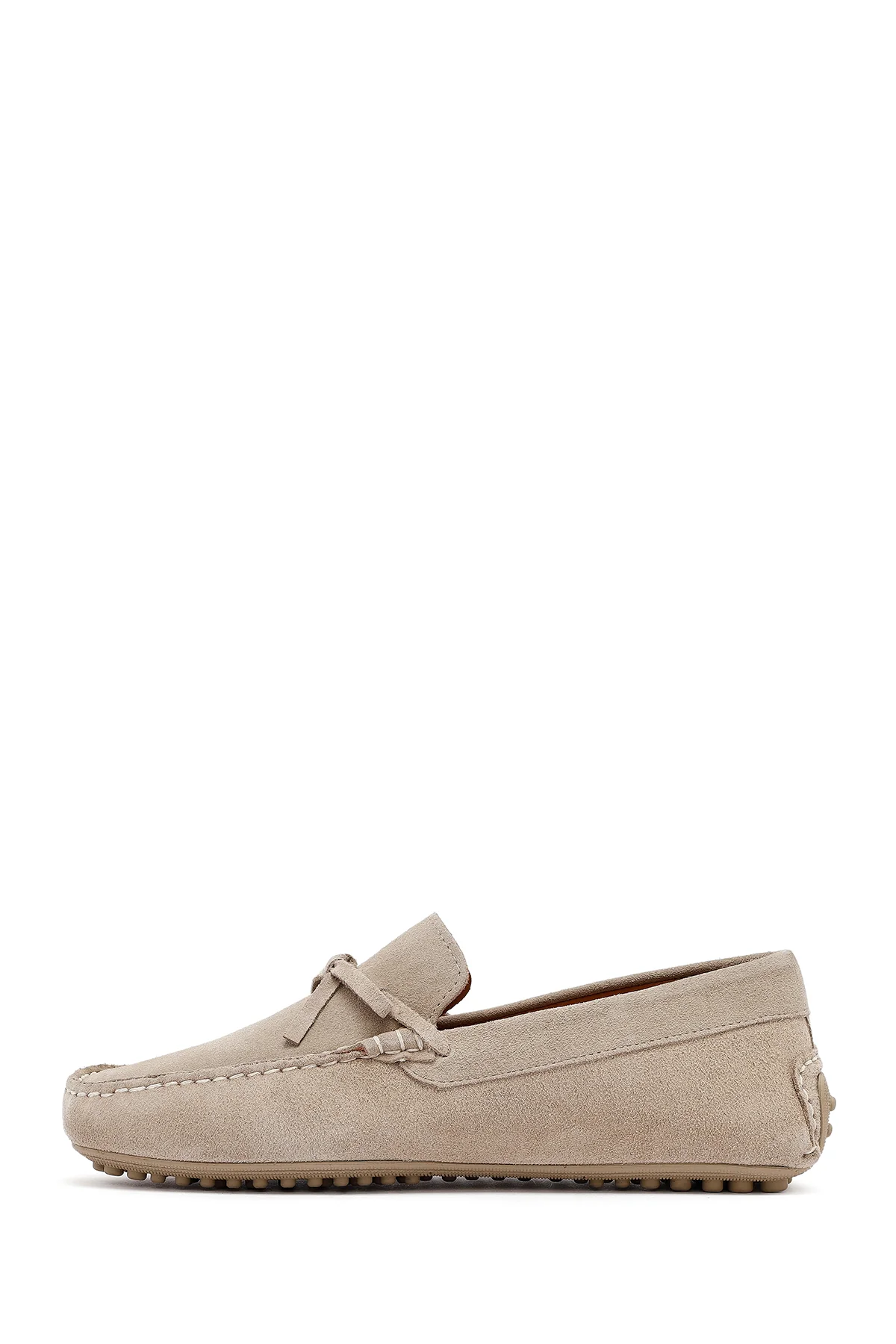 Erkek Bej Süet Deri Loafer - Image 3