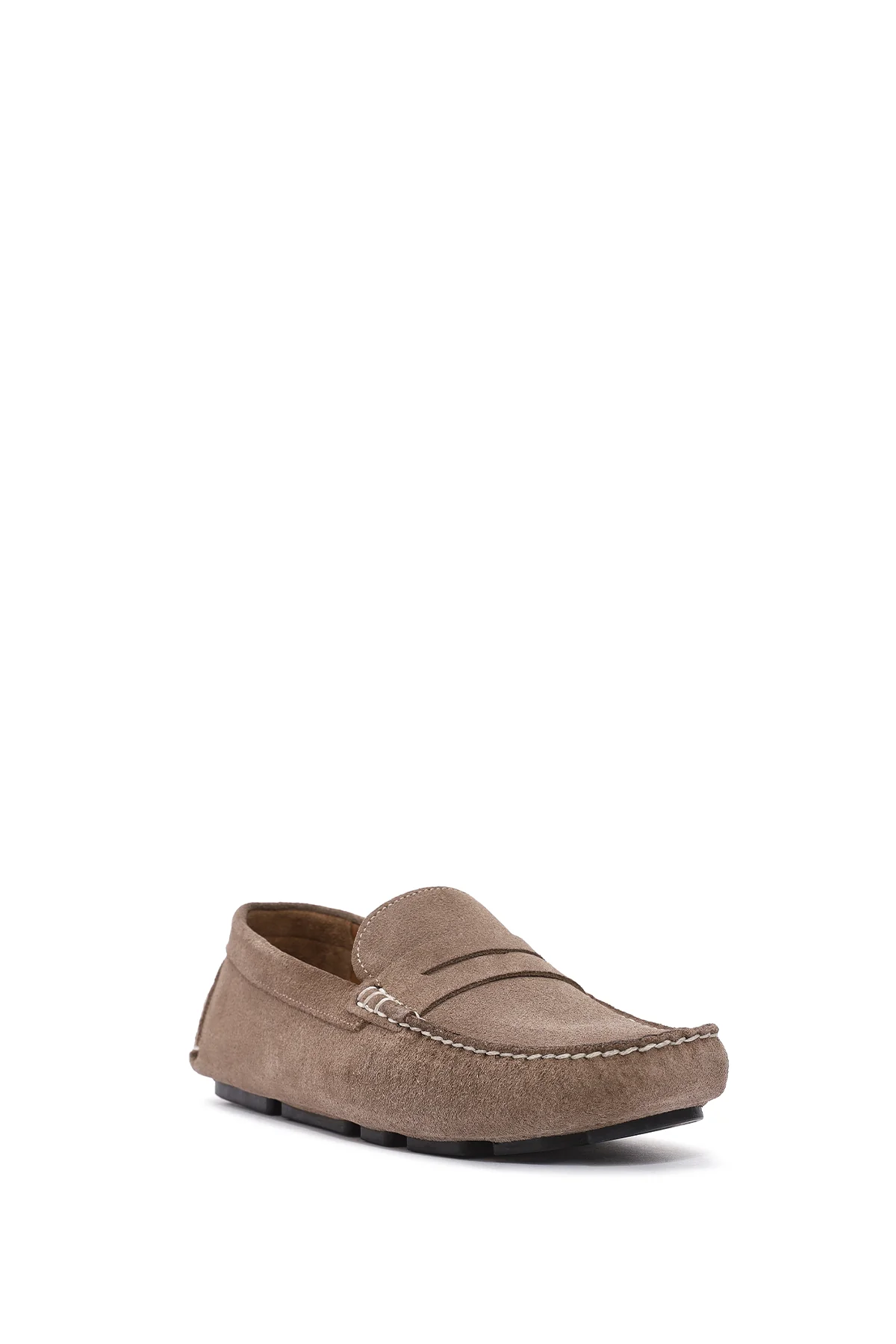 Erkek Bej Süet Deri Loafer - Image 7