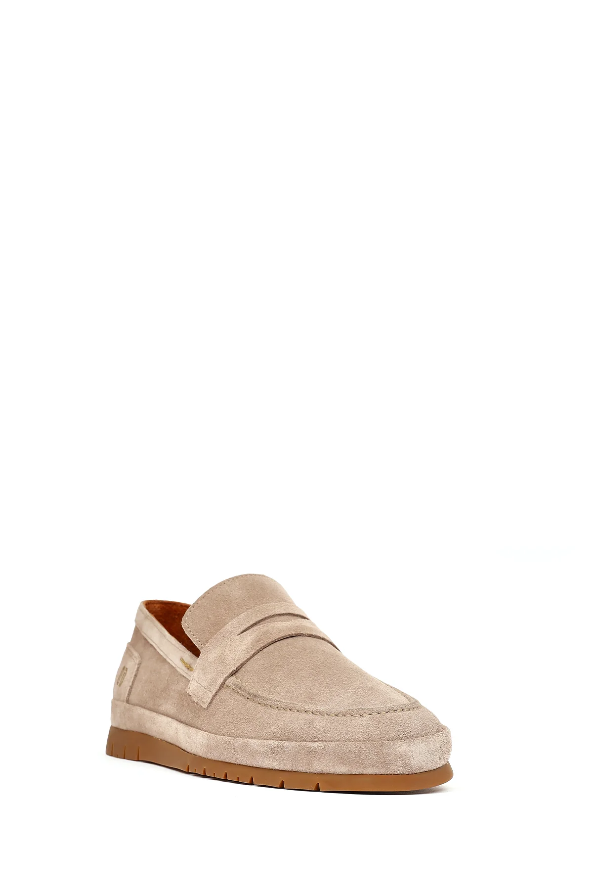 Erkek Bej Süet Deri Loafer - Image 7