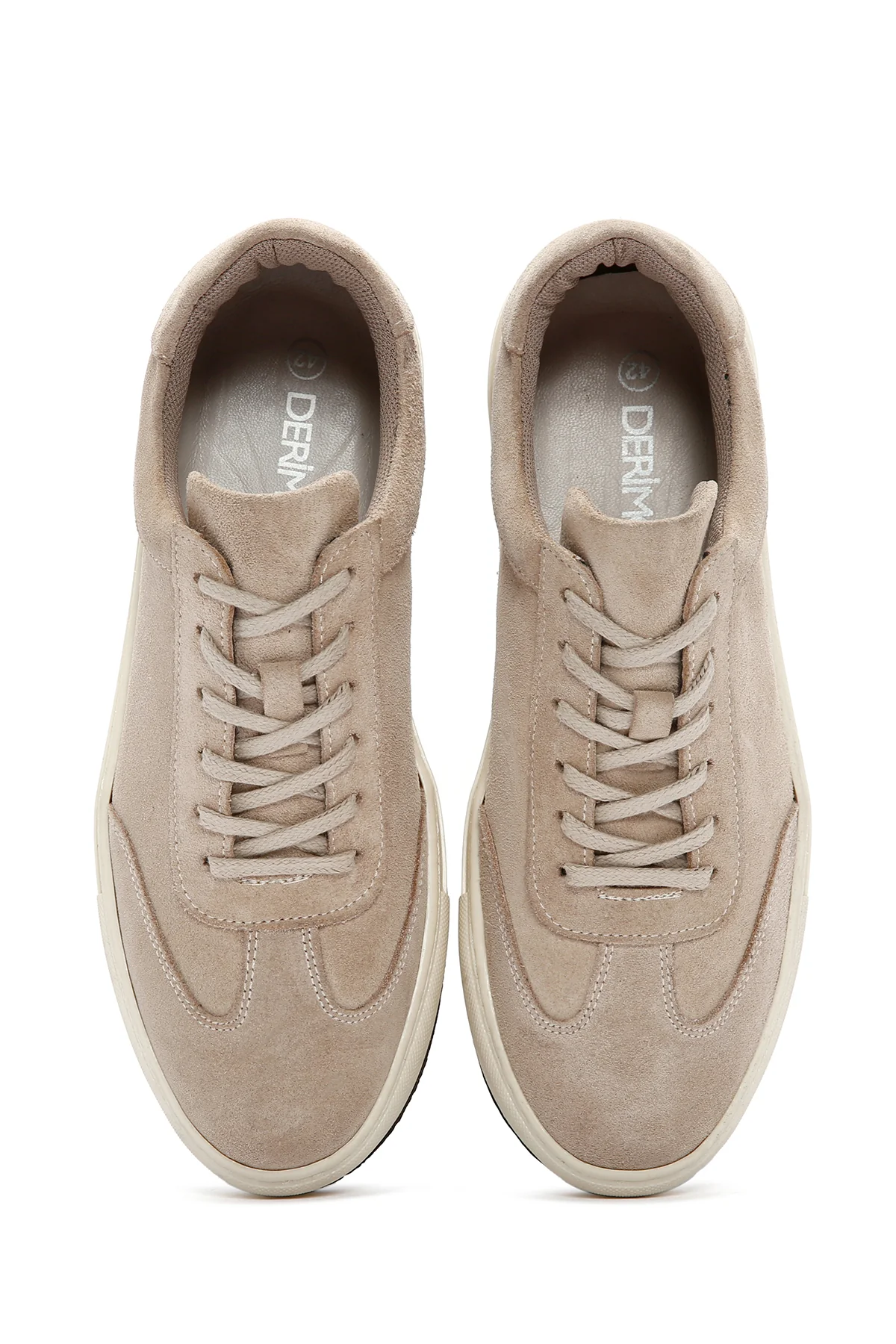 Erkek Bej Süet Deri Sneaker - Image 6