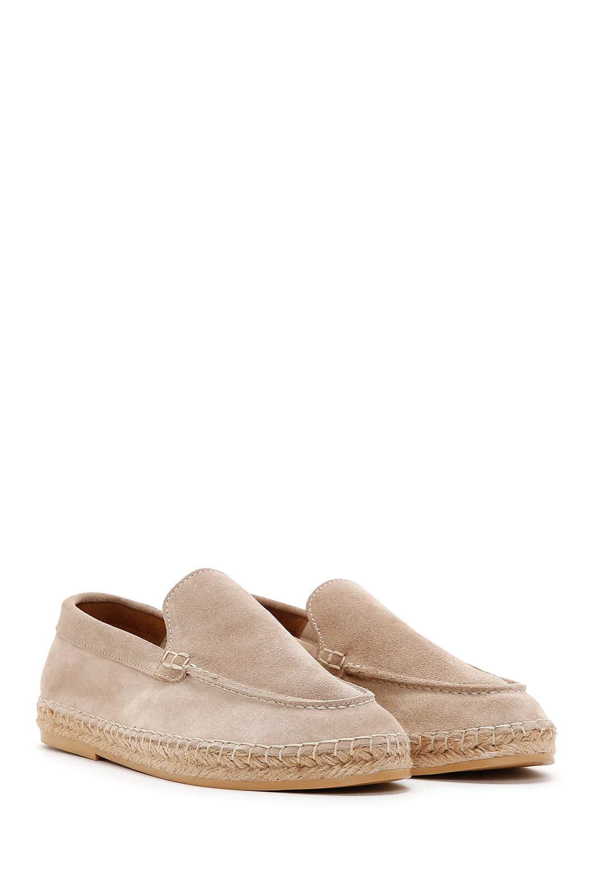Erkek Bej Süet Espadril - Image 3