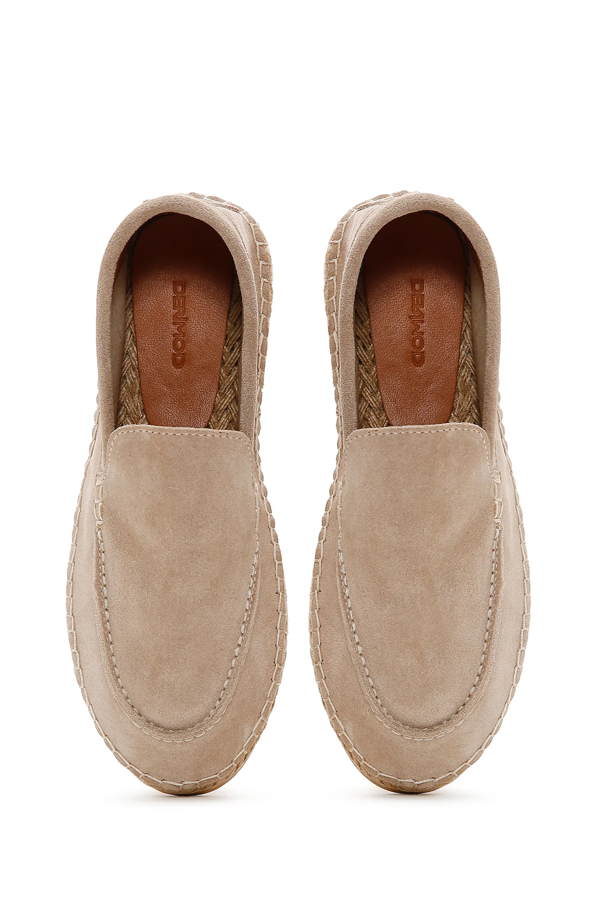 Erkek Bej Süet Espadril - Image 6