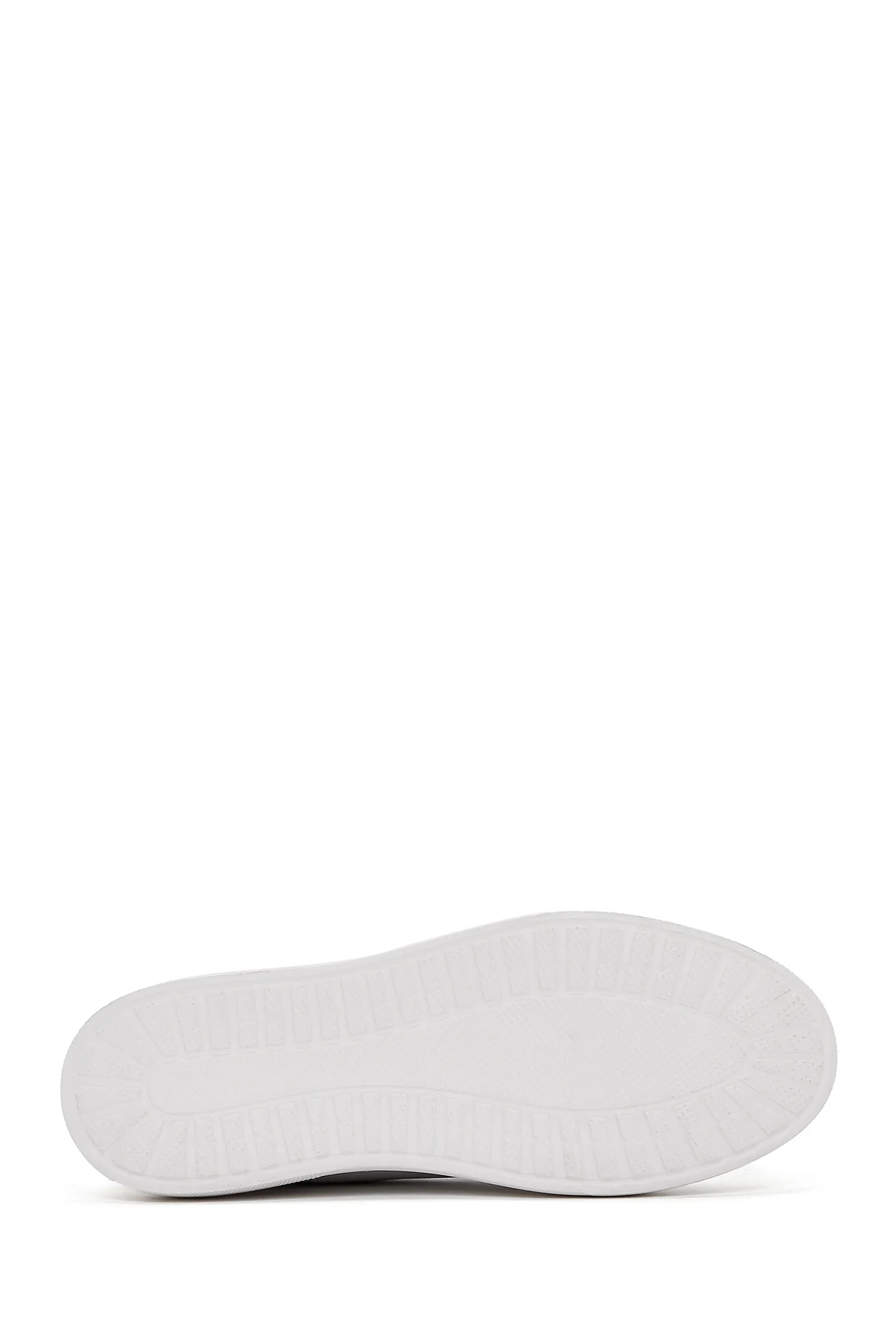 Erkek Beyaz Bağcıklı Deri Sneaker - Image 4